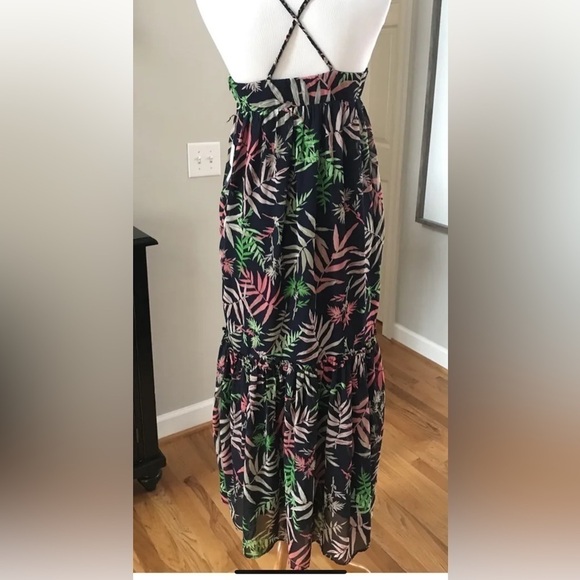 The Webster Miami Navy Pink Palm Tree Print Maxi Dress Size 6 - Picture 3 of 6